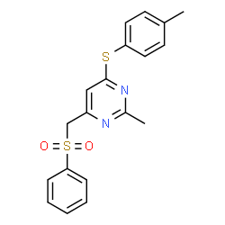 (2-METHYL-6-[(4-METHYLPHENYL)SULFANYL]-4-PYRIMIDINYL)METHYL PHENYL SULFONE Structure