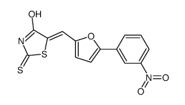 (5E)-5-{[5-(3-Nitrophenyl)-2-furyl]methylene}-2-thioxo-1,3-thiazo lidin-4-one Structure