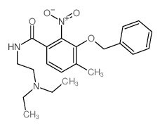 Benzamide, {N-[2-(diethylamino)ethyl]-4-methyl-2-nitro-} 3-(phenylmethoxy)- Structure