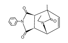 N-Phenyl-exo-6-methyl-8-ethyl-8-azabicyclo[2.2.2]oct-4-en-7-one-1,2-dicarboximide结构式