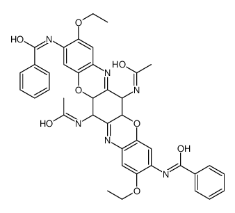 N,N'-[6,13-bis (acetylamino)-2,9-diethoxy-5a,6,12a,13-tetrahydro-3,10-triphennodioxazinediyl]bis-Benazmide Structure