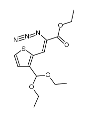 2-azido-3-(3-diethoxymethyl-thiophen-2-yl)-acrylic acid ethyl ester结构式