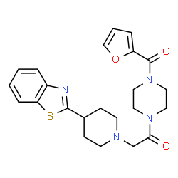 Piperazine, 1-[[4-(2-benzothiazolyl)-1-piperidinyl]acetyl]-4-(2-furanylcarbonyl)- (9CI) structure