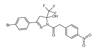 1-[3-(4-bromophenyl)-5-hydroxy-5-(trifluoromethyl)-4H-pyrazol-1-yl]-2-(4-nitrophenyl)ethanone结构式
