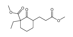 β-(3-Aethyl-2-keto-3-methoxycarbonylcyclohexyl)propionsaeuremethylester结构式