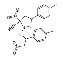3-nitro-2-(2-nitro-1-p-tolyl-ethoxy)-5-p-tolyl-isoxazolidine-3-carbonitrile结构式