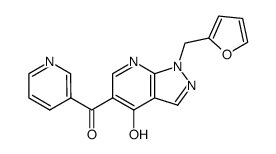 1-furfuryl-5-nicotinoyl-1H-pyrazolo[3,4-b]pyridin-4-one Structure