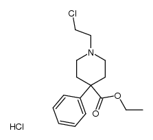 1-(2-chloro-ethyl)-4-phenyl-piperidine-4-carboxylic acid ethyl ester, hydrochloride Structure