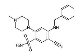 4-benzylamino-5-cyano-2-(4-methyl-piperazin-1-yl)-benzenesulfonamide结构式