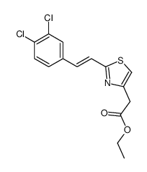 ethyl 2-[2-[2-(3,4-dichlorophenyl)ethenyl]-1,3-thiazol-4-yl]acetate Structure