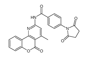 4-(2,5-dioxopyrrolidin-1-yl)-N-(4-methyl-5-oxochromeno[4,3-b]pyridin-2-yl)benzamide结构式