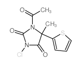 1-acetyl-3-chloro-5-methyl-5-thiophen-2-yl-imidazolidine-2,4-dione结构式