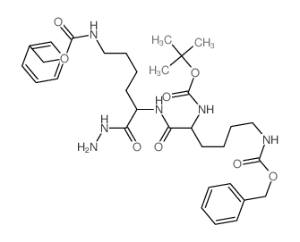 tert-butyl N-[1-[[1-(hydrazinecarbonyl)-5-phenylmethoxycarbonylamino-pentyl]carbamoyl]-5-phenylmethoxycarbonylamino-pentyl]carbamate结构式