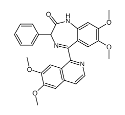 5-(6,7-dimethoxy-isoquinolin-1-yl)-7,8-dimethoxy-3-phenyl-1,3-dihydro-benzo[e][1,4]diazepin-2-one结构式