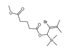 (+/-)-pentanedioic acid 2-bromo-3-methyl-1-(trimethylsilanyl)but-2-enyl methyl ester结构式