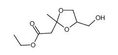 ethyl 2-[4-(hydroxymethyl)-2-methyl-1,3-dioxolan-2-yl]acetate结构式