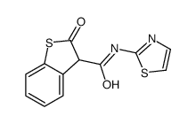 2-oxo-N-(1,3-thiazol-2-yl)-3H-1-benzothiophene-3-carboxamide结构式