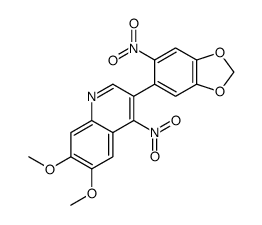 6,7-dimethoxy-4-nitro-3-(6-nitro-1,3-benzodioxol-5-yl)quinoline Structure