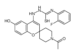 1-[(1'-acetyl-6-hydroxyspiro[chromene-2,4'-piperidine]-4-yl)amino]-3-(2-fluorophenyl)thiourea Structure