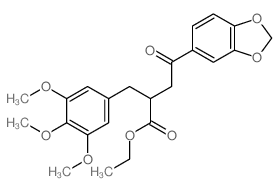 ethyl 4-benzo[1,3]dioxol-5-yl-4-oxo-2-[(3,4,5-trimethoxyphenyl)methyl]butanoate Structure