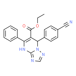 ethyl 7-(4-cyanophenyl)-5-phenyl-4,7-dihydro[1,2,4]triazolo[1,5-a]pyrimidine-6-carboxylate结构式