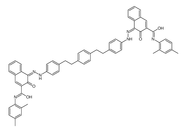 4,4'-[phenylene-1,4-bis(ethylenephenylene-1,4-azo)]bis[N-(2,4-dimethylphenyl)-3-hydroxynaphthalene-2-carboxamide] structure