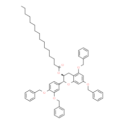 (2R-trans)-5,7-bis(benzyloxy)-2-[3,4-bis(phenylmethoxy)phenyl]-3,4-dihydro-2H-1-benzopyran-3-yl palmitate结构式