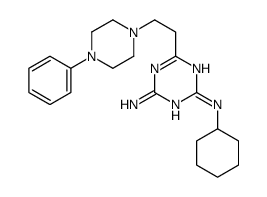 2-N-cyclohexyl-6-[2-(4-phenylpiperazin-1-yl)ethyl]-1,3,5-triazine-2,4-diamine结构式