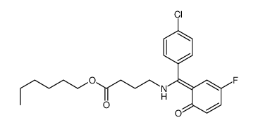 hexyl 4-[[(Z)-(4-chlorophenyl)-(3-fluoro-6-oxocyclohexa-2,4-dien-1-ylidene)methyl]amino]butanoate Structure