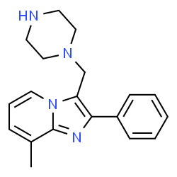 8-METHYL-2-PHENYL-3-PIPERAZIN-1-YL-METHYLIMIDAZO[1,2-A]PYRIDINE Structure