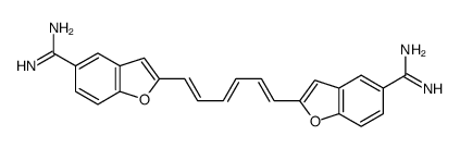 2-[(1E,3E,5E)-6-(5-carbamimidoyl-1-benzofuran-2-yl)hexa-1,3,5-trienyl]-1-benzofuran-5-carboximidamide结构式