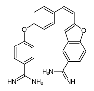 2-[(E)-2-[4-(4-carbamimidoylphenoxy)phenyl]ethenyl]-1-benzofuran-5-carboximidamide结构式