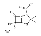 sodium (2S-cis)-6,6-dibromo-3,3-dimethyl-7-oxo-4-thia-1-azabicyclo[3.2.0]heptane-2-carboxylate structure