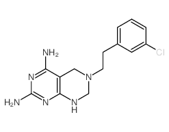 8-[2-(3-chlorophenyl)ethyl]-2,4,8,10-tetrazabicyclo[4.4.0]deca-1,3,5-triene-3,5-diamine结构式