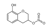 3,4-Dihydro-2H-1-benzopyran-3,8-diol 3-nitrate结构式