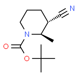 1-Piperidinecarboxylicacid,3-cyano-2-methyl-,1,1-dimethylethylester,(2R,3S)-rel-(9CI) Structure