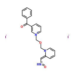 3-Benzoyl-1-({[(2E)-2-[(oxoammonio)methylene]-1(2H)-pyridinyl]methoxy}methyl)pyridinium diiodide Structure