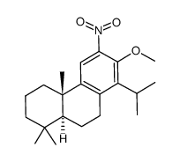 Phenanthrene, 1,2,3,4,4a,9,10,10a-octahydro-7-methoxy-1,1,4a-trimethyl-8-(1-methylethyl)-6-nitro-, (4aS,10aS)- Structure