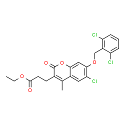 ethyl 3-[6-chloro-7-[(2,6-dichlorophenyl)methoxy]-4-methyl-2-oxochromen-3-yl]propanoate Structure
