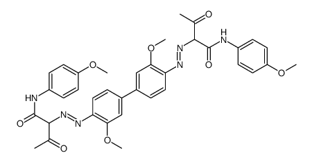 2,2'-[(3,3'-dimethoxy[1,1'-biphenyl]-4,4'-diyl)bis(azo)]bis[N-(4-methoxyphenyl)-3-oxobutyramide] structure