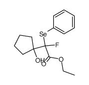 ethyl 2-fluoro-2-(1-hydroxycyclopentyl)-2-(phenylselanyl)acetate Structure