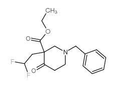1-苄基-3-(2,2-二氟-乙基)-4-氧代-哌啶-3-羧酸乙酯结构式