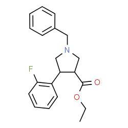 Trans ethyl -1-benzyl-4-(2-fluorophenyl)pyrrolidine-3-carboxylate Structure