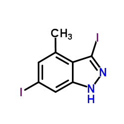 3,6-Diiodo-4-methyl-1H-indazole结构式