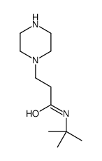 N-tert-butyl-3-piperazin-1-ylpropanamide结构式
