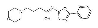 4-morpholin-4-yl-N-(5-phenyl-1,3,4-oxadiazol-2-yl)butanamide结构式