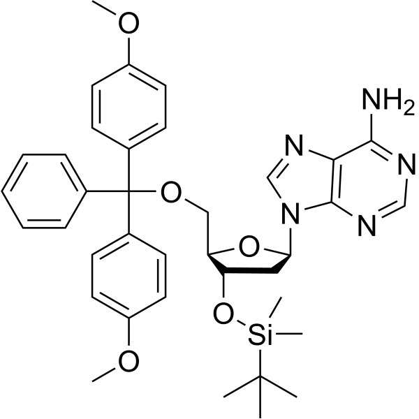 3'-O-tert-Butyldimethylsilyl-5'-O-DMT-2'-deoxyadenosine Structure