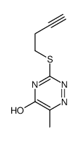 3-but-3-ynylsulfanyl-6-methyl-2H-1,2,4-triazin-5-one Structure