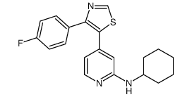 N-cyclohexyl-4-[4-(4-fluorophenyl)-1,3-thiazol-5-yl]pyridin-2-amine结构式
