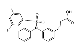 2-[9-(3,5-difluorophenyl)sulfonylcarbazol-2-yl]oxyacetic acid结构式